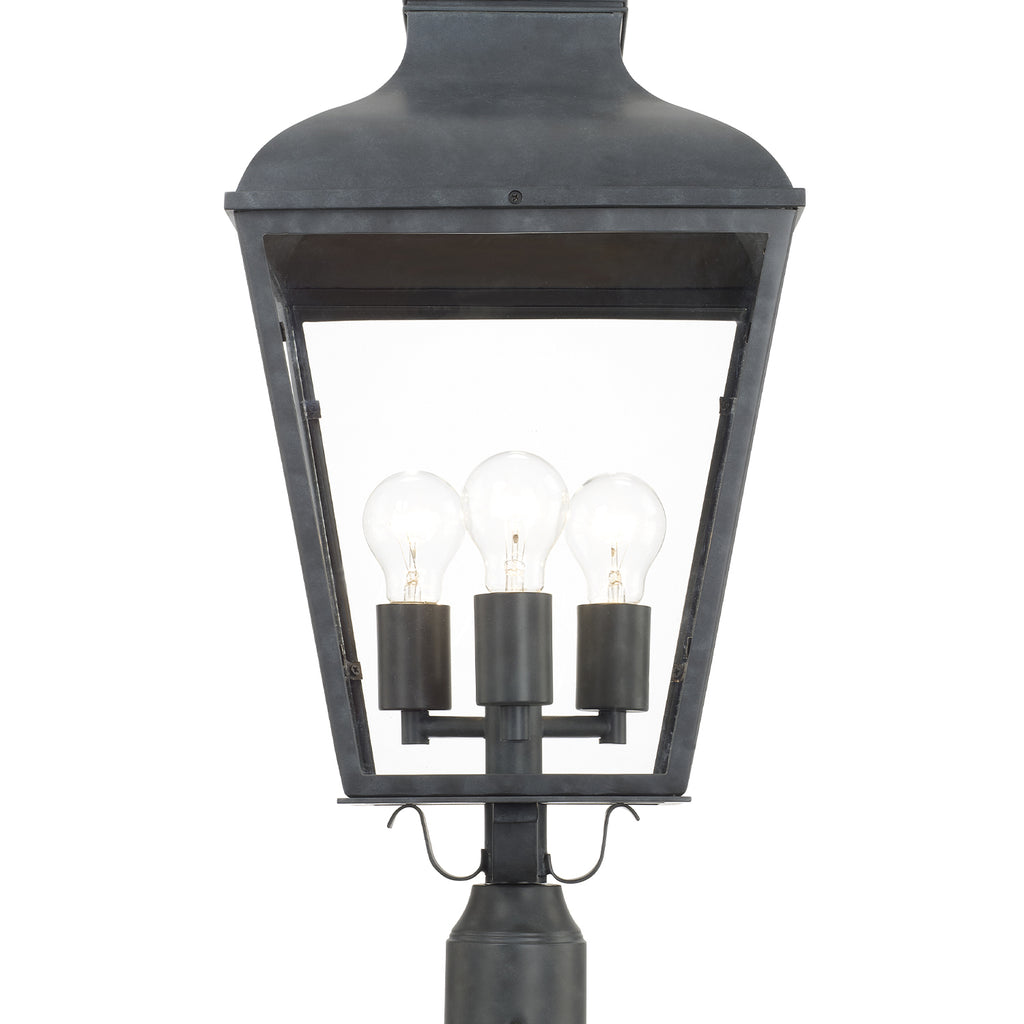 Crystorama-OPEN-BOX Dumont 3 Light Outdoor Post in Graphite - Additional View