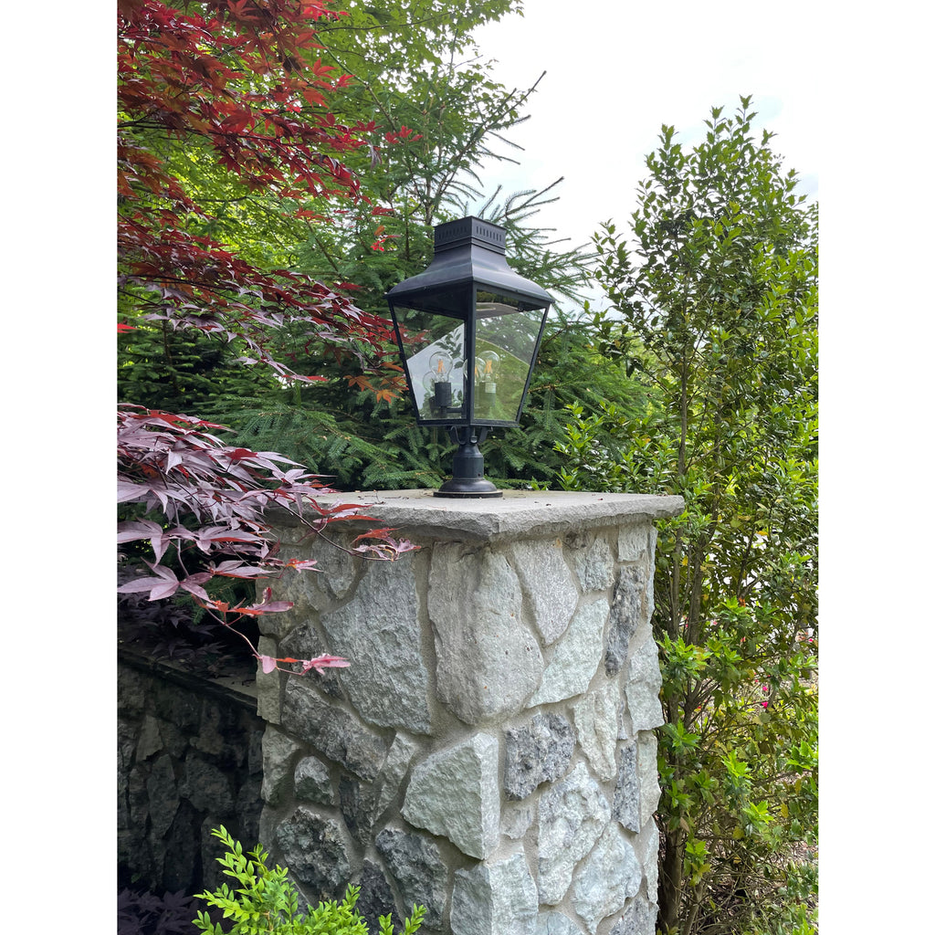 Crystorama-OPEN-BOX Dumont 3 Light Outdoor Post in Graphite - Lifestyle View