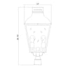 Crystorama-OPEN-BOX Dumont 3 Light Outdoor Post - Product Dimensions