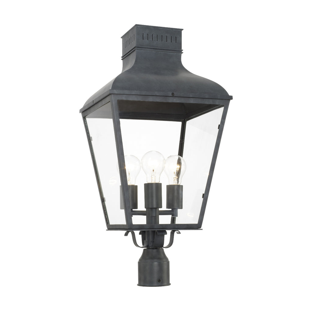 Crystorama-OPEN-BOX Dumont 3 Light Outdoor Post in Graphite - Front View