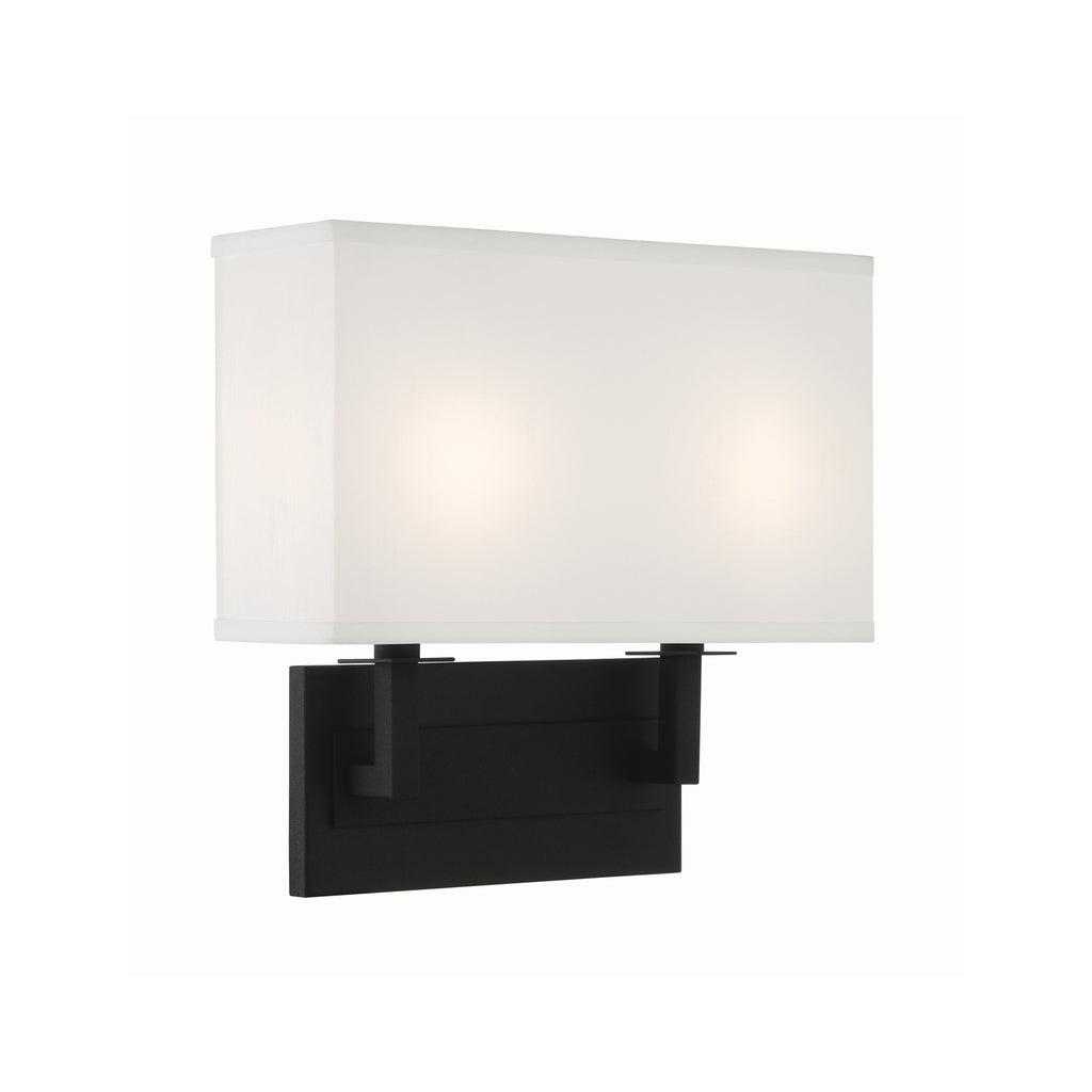 Crystorama Durham 12.75'' Sconce in Black Forged - Front View