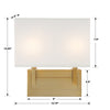 DUR-A3542-VG Durham 2 Light Sconce | Dimensions Image