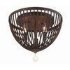 Crystorama Duval 14'' Flush Mount in Forged Bronze - Front View