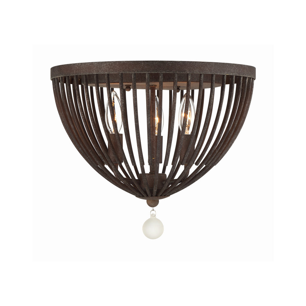 Crystorama Duval 14'' Flush Mount in Forged Bronze - Additional View