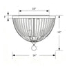 Crystorama Duval 14'' Flush Mount - Product Dimensions