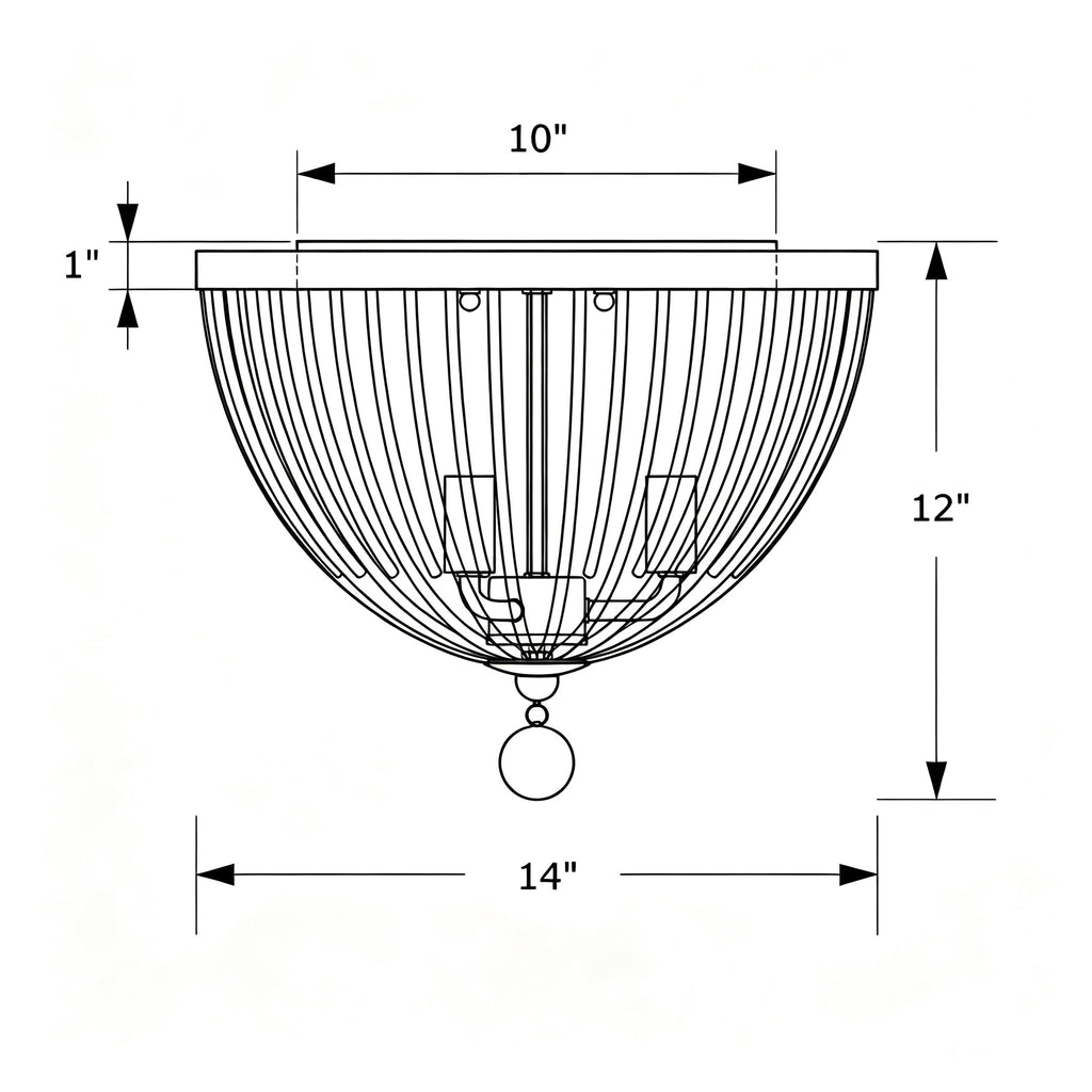 Crystorama Duval 14'' Flush Mount - Product Dimensions