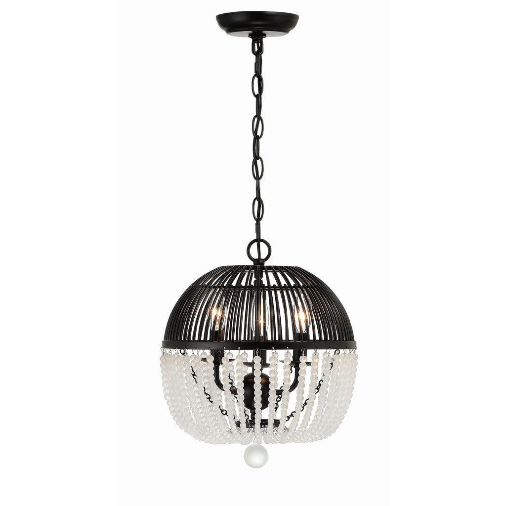 Crystorama Duval 12'' Pendant in Matte Black - Additional View