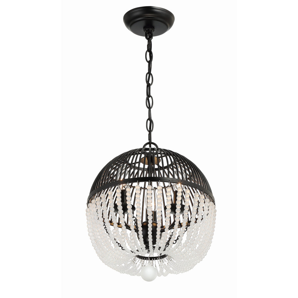 Crystorama Duval 12'' Pendant in Matte Black - Additional View