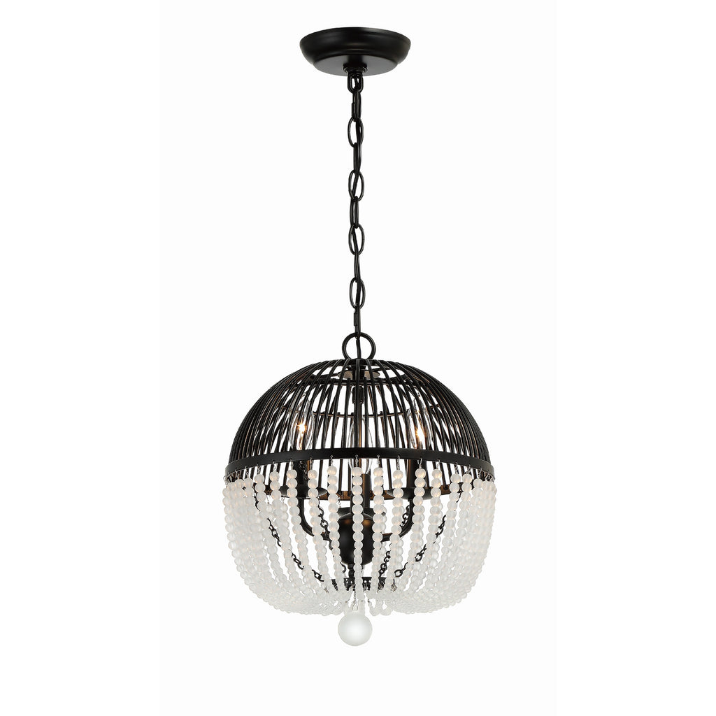 Crystorama Duval 12'' Pendant in Matte Black - Additional View