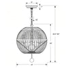 Crystorama Duval 12'' Pendant - Product Dimensions