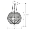 Crystorama Duval 21'' Pendant - Product Dimensions