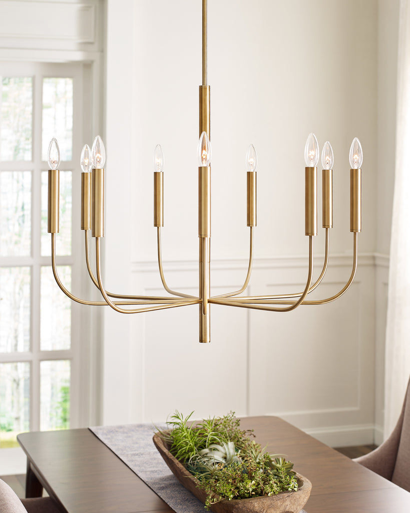 EC1009BBS Brianna 9 Light Chandelier | Lifestyle Image