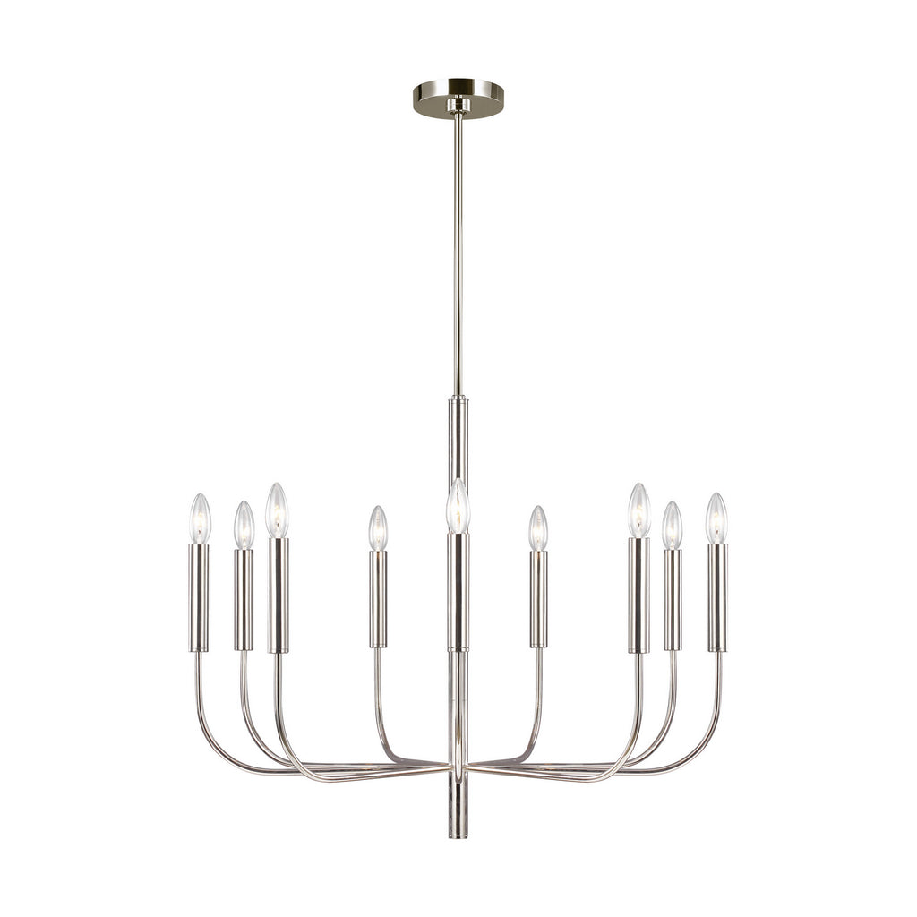 EC1009PN Brianna 9 Light Chandelier | Alternate Image