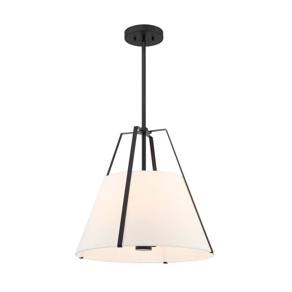 Crystorama Everly 20" Pendant in Black - Front View