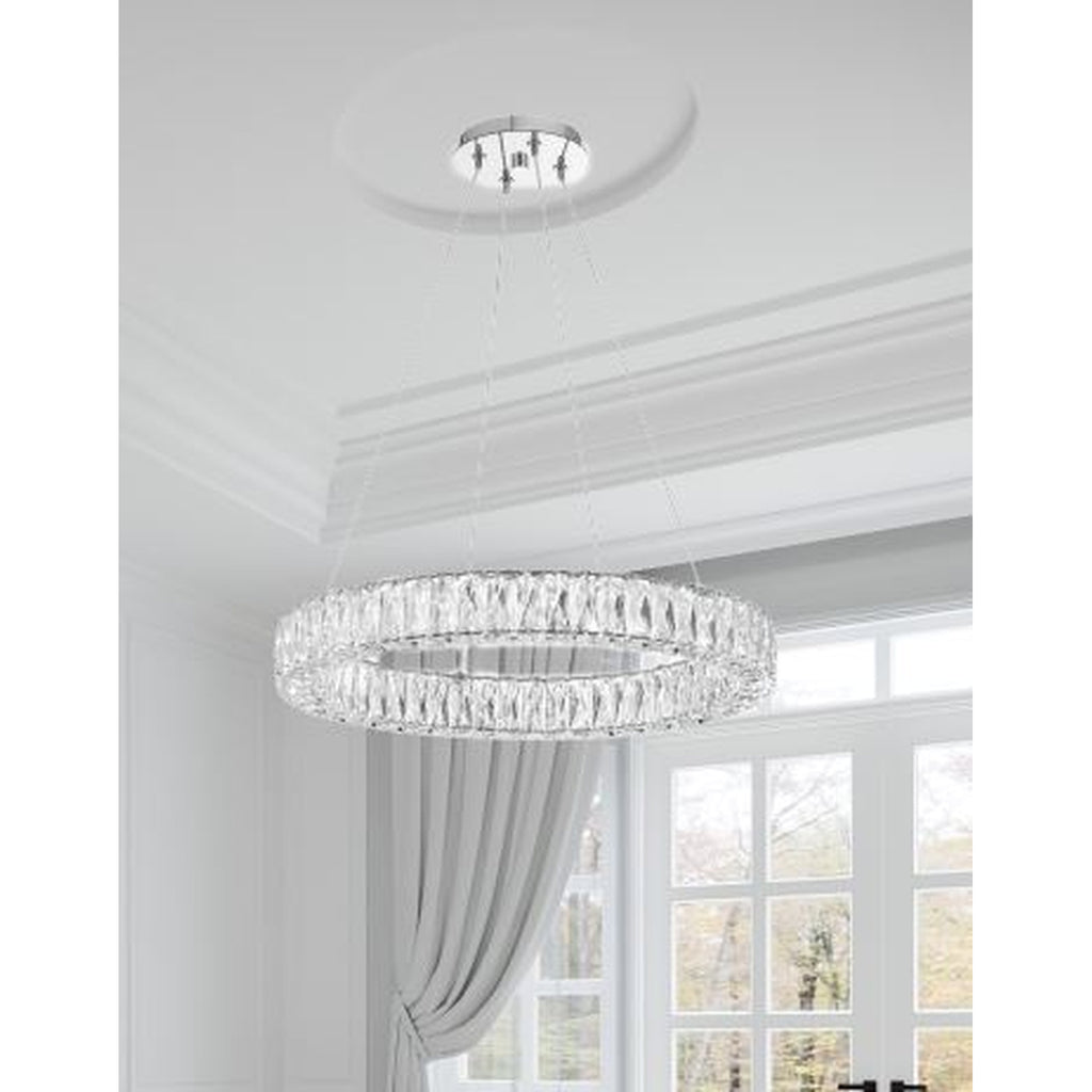 Crystorama Kinsley 24'' Integrated LED Chandelier in Polished Chrome - Lifestyle View