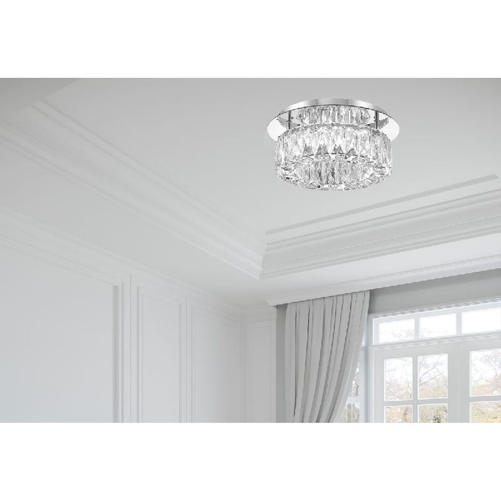 Crystorama Kinsley 12'' Integrated LED Flush Mount in Polished Chrome - Lifestyle View