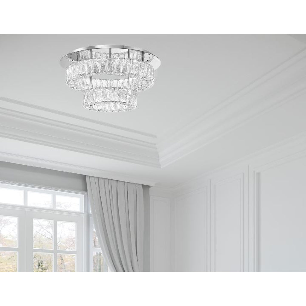 Crystorama Kinsley 20'' Integrated LED Flush Mount in Polished Chrome - Lifestyle View