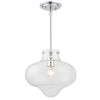 Crystorama Kai 12" Pendant in Polished Chrome - Front View