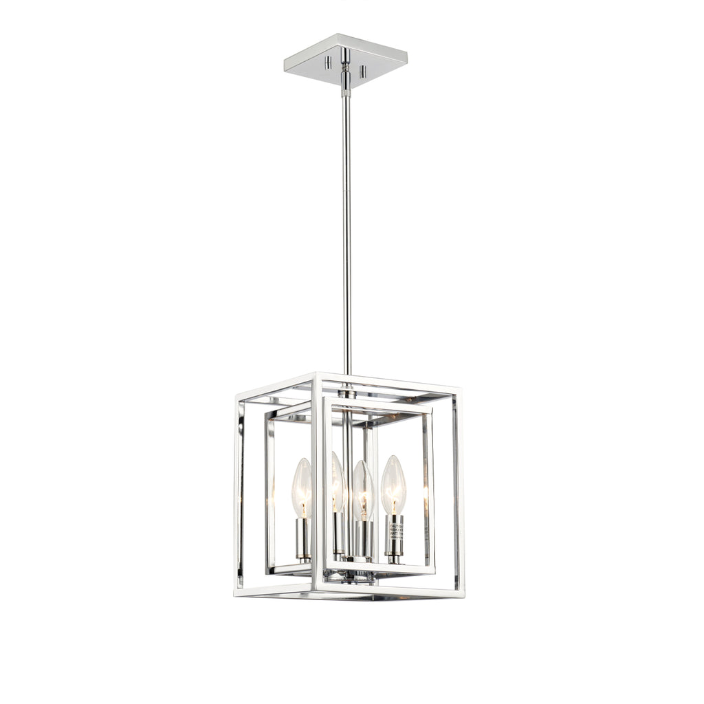 Crystorama Kai 8'' Pendant in Polished Chrome - Front View