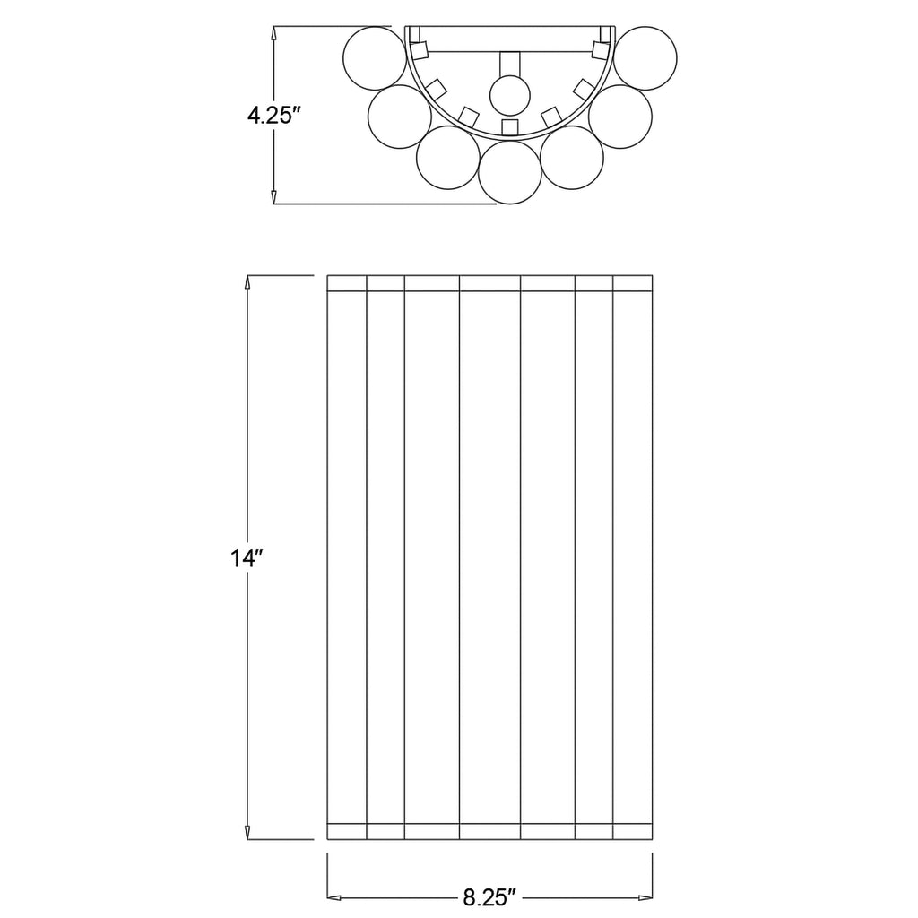 Crystorama Elliot 8.25'' Sconce - Product Dimensions
