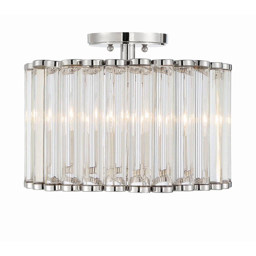 Crystorama Elliot 15.25'' Semi Flush Mount in Polished Nickel - Additional View
