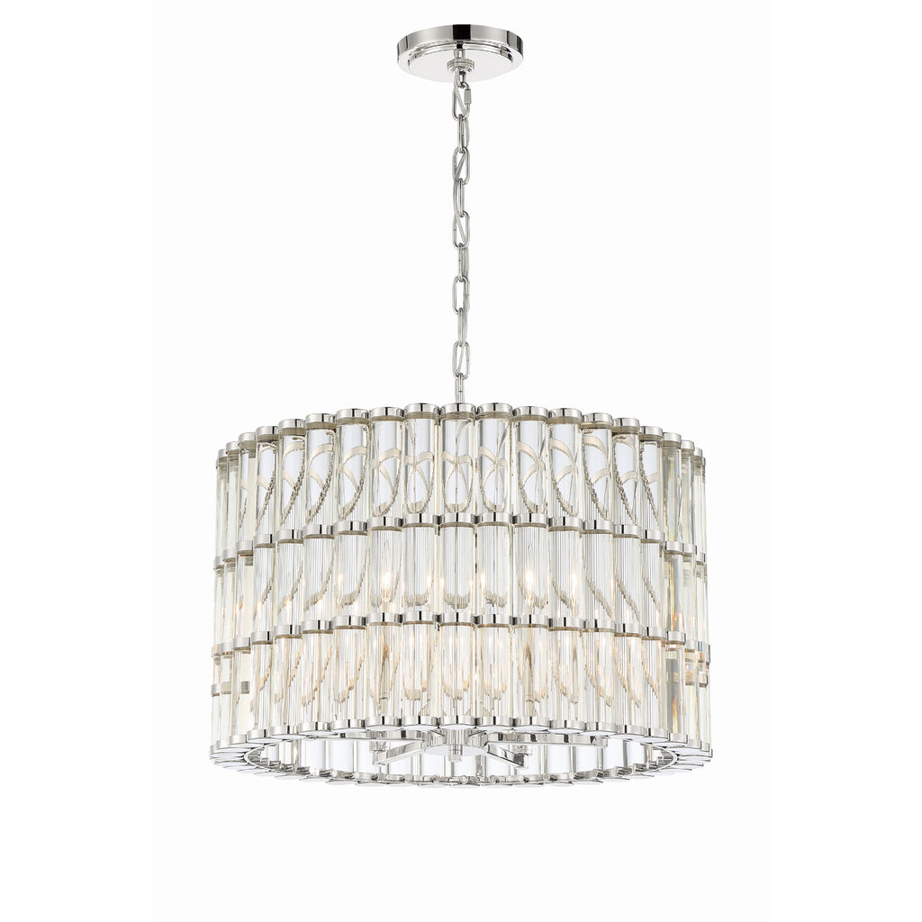 Crystorama Elliot 22.5'' Chandelier in Polished Nickel - Front View