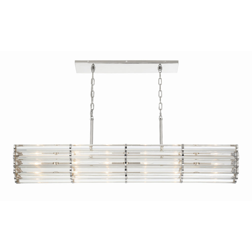Crystorama Elliot 48'' Linear Chandelier in Polished Nickel - Additional View