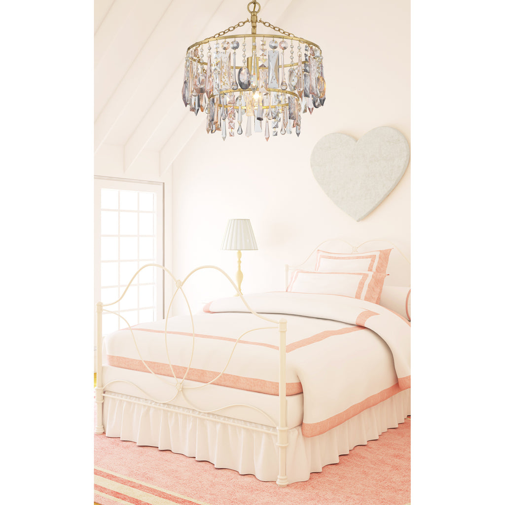 Crystorama Elsa 15'' Chandelier in Antique Gold - Lifestyle View