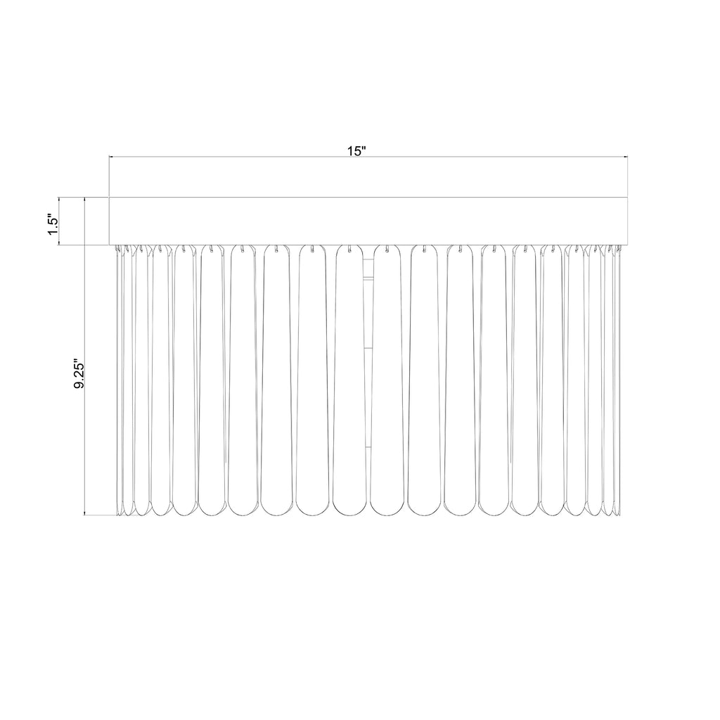 Crystorama Emory 15'' Flush Mount - Product Dimensions