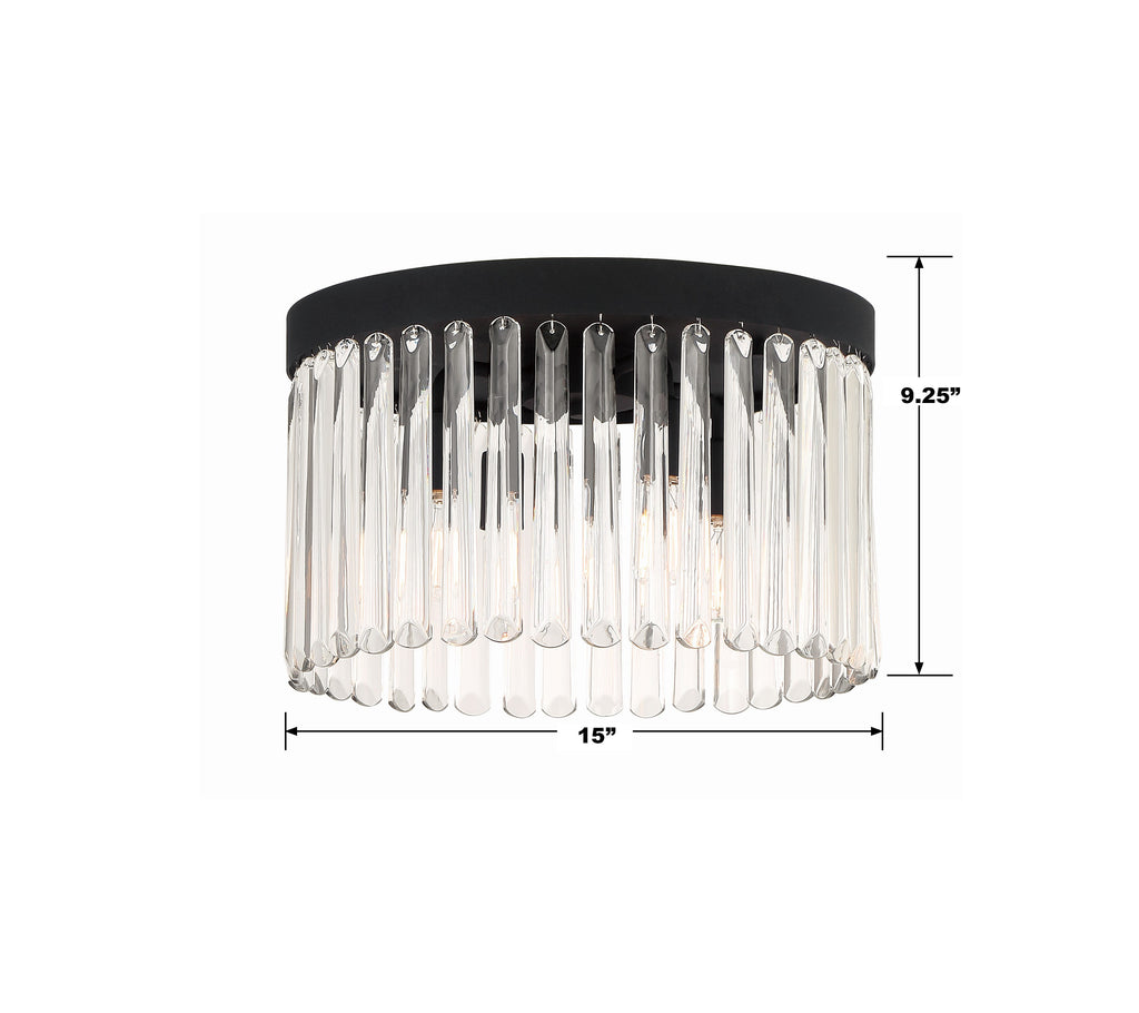 EMO-5400-BF Emory 4 Light Flush | Dimensions Image