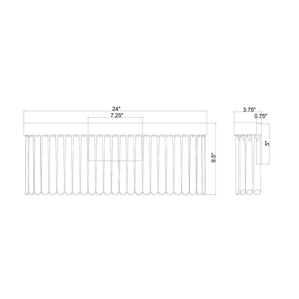 Crystorama Emory 24'' Bathroom Vanity - Product Dimensions