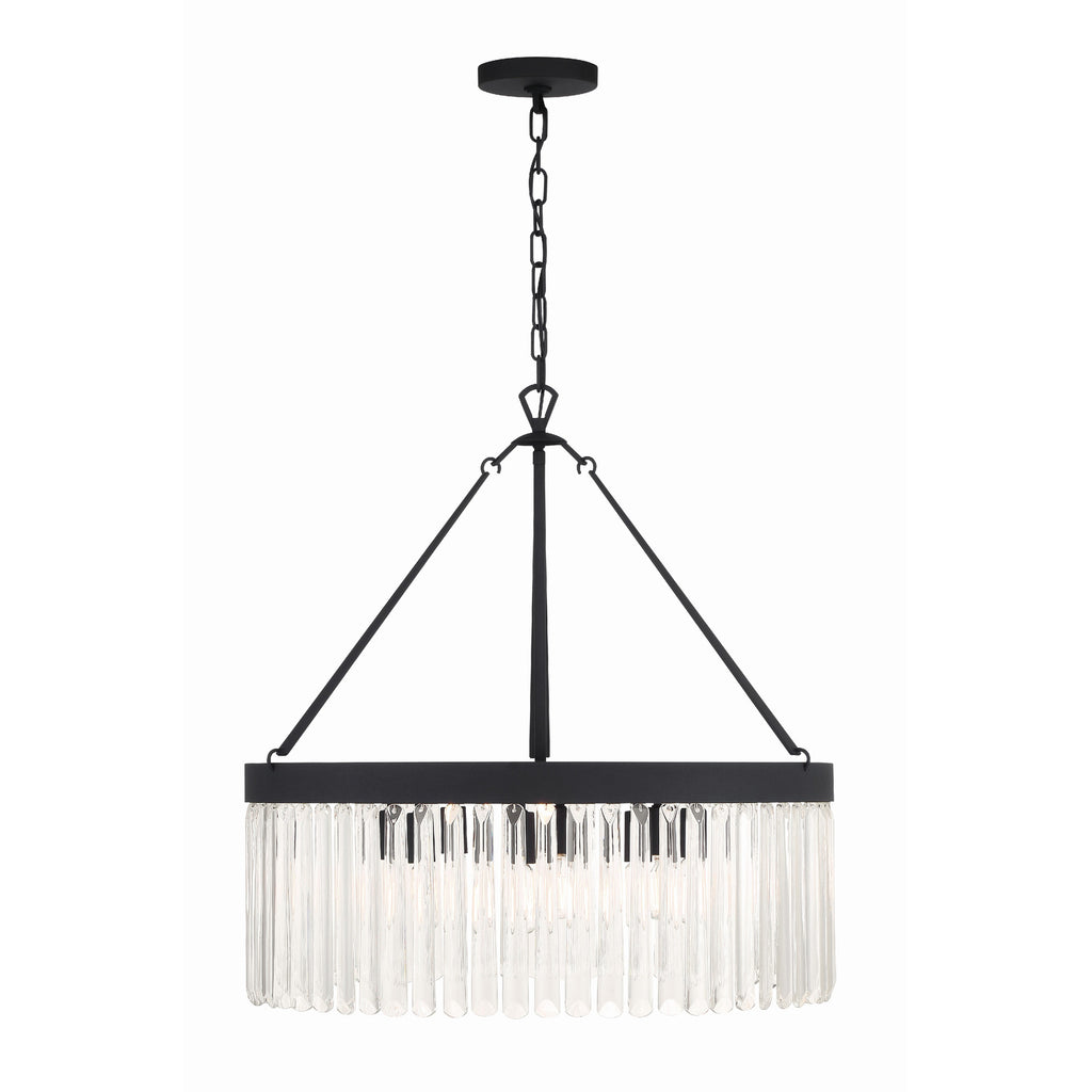 Crystorama Emory 24'' Chandelier in Black Forged - Additional View
