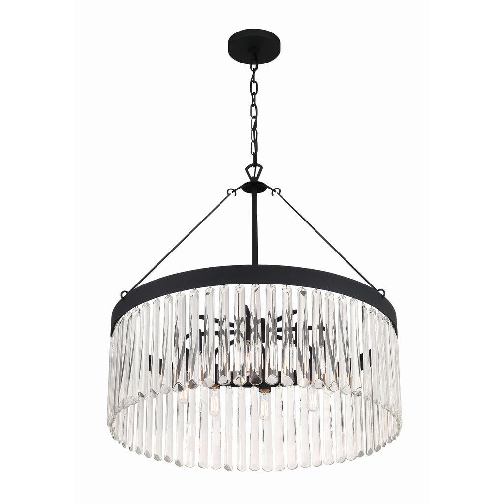 Crystorama Emory 24'' Chandelier in Black Forged - Additional View