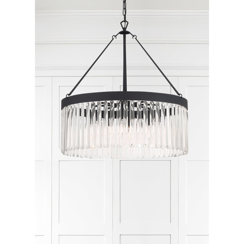 Crystorama Emory 24'' Chandelier in Black Forged - Lifestyle View