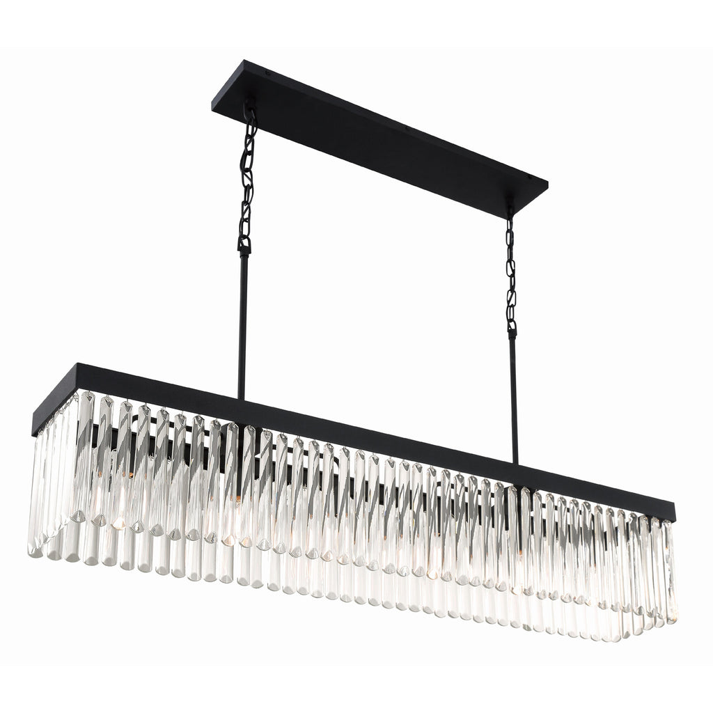 Crystorama Emory 49'' Linear Chandelier in Black Forged - Additional View