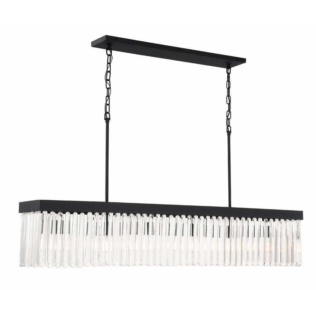 Crystorama Emory 49'' Linear Chandelier in Black Forged - Additional View