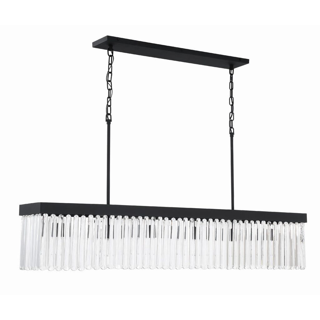 Crystorama Emory 49'' Linear Chandelier in Black Forged - Additional View