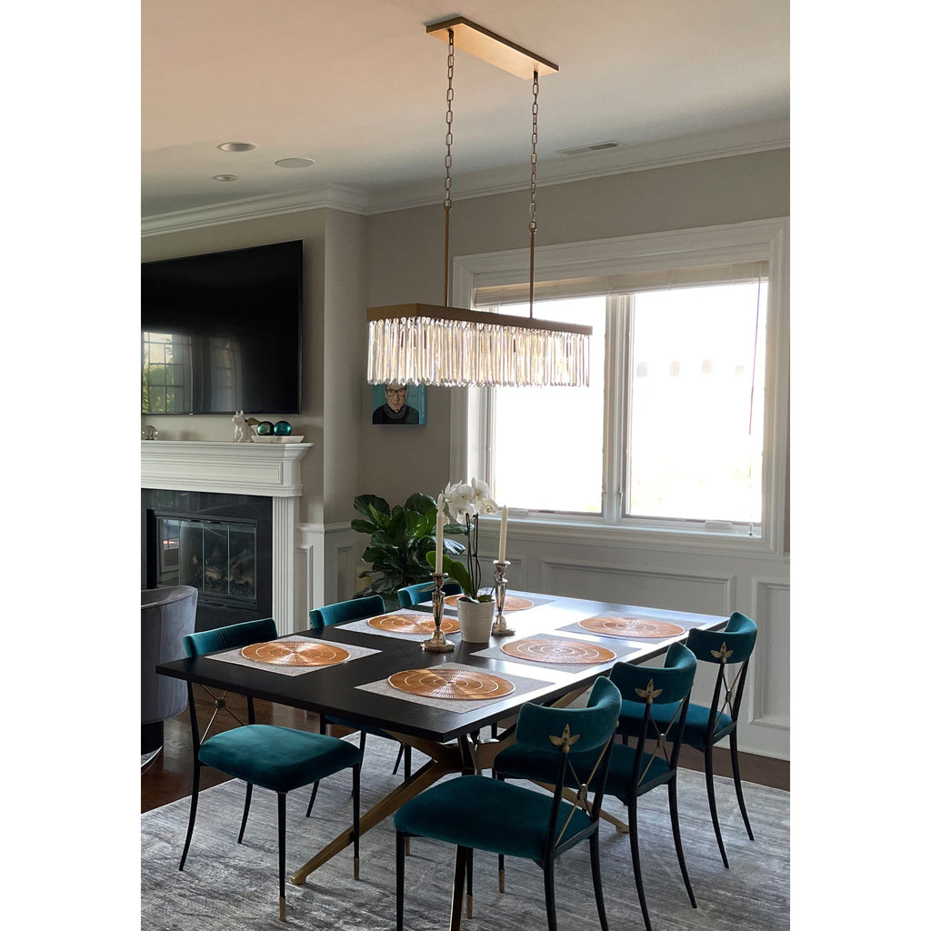 Crystorama Emory 49'' Linear Chandelier in Modern Gold - Lifestyle View