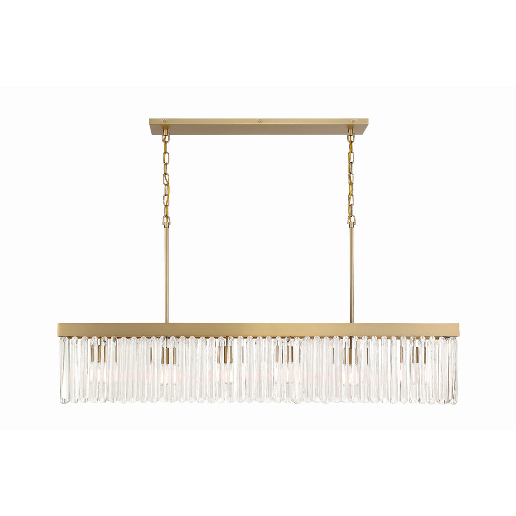 Crystorama Emory 49'' Linear Chandelier in Modern Gold - Front View
