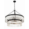 Crystorama Emory 32'' Chandelier in Black Forged - Additional View