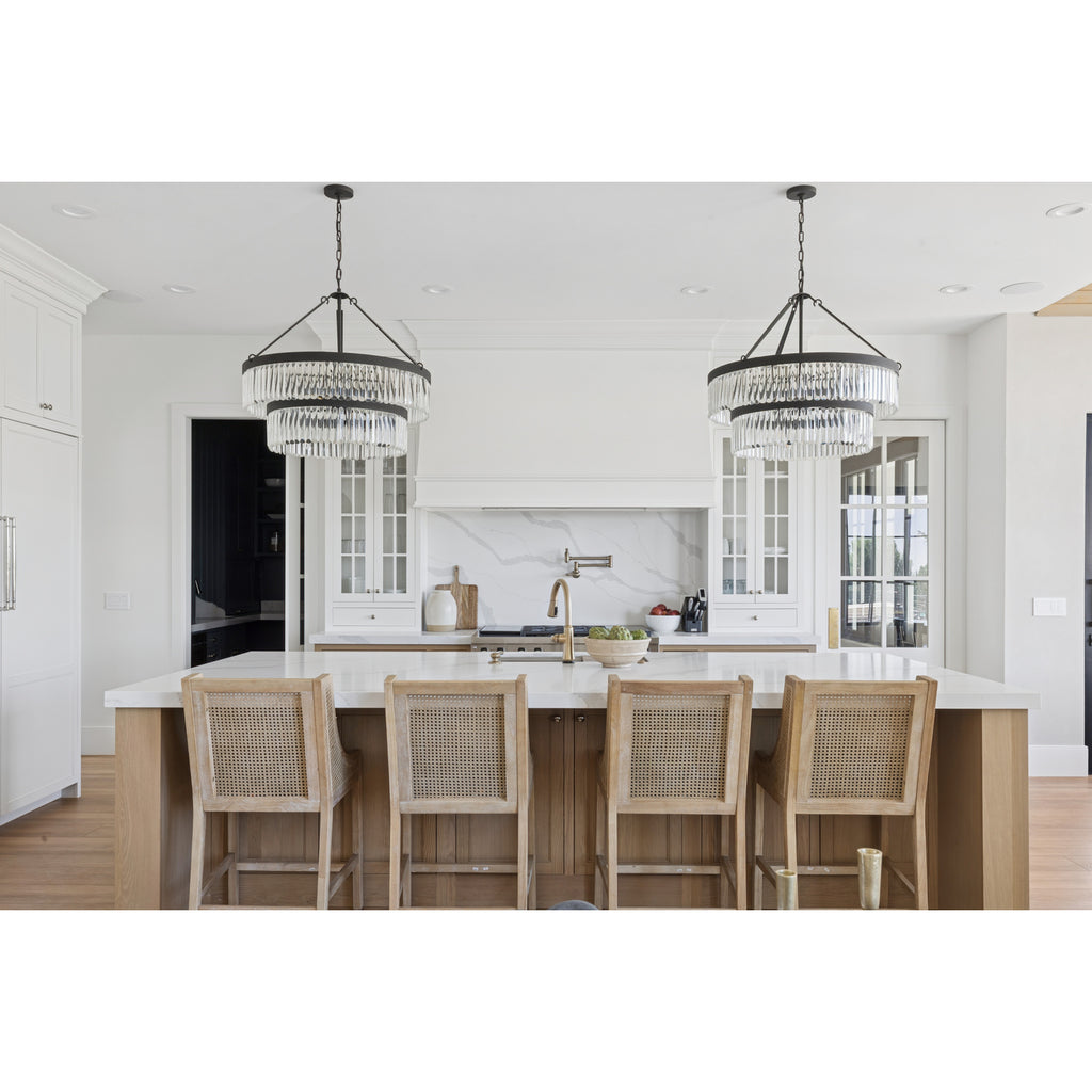 Crystorama Emory 32'' Chandelier in Black Forged - Lifestyle View