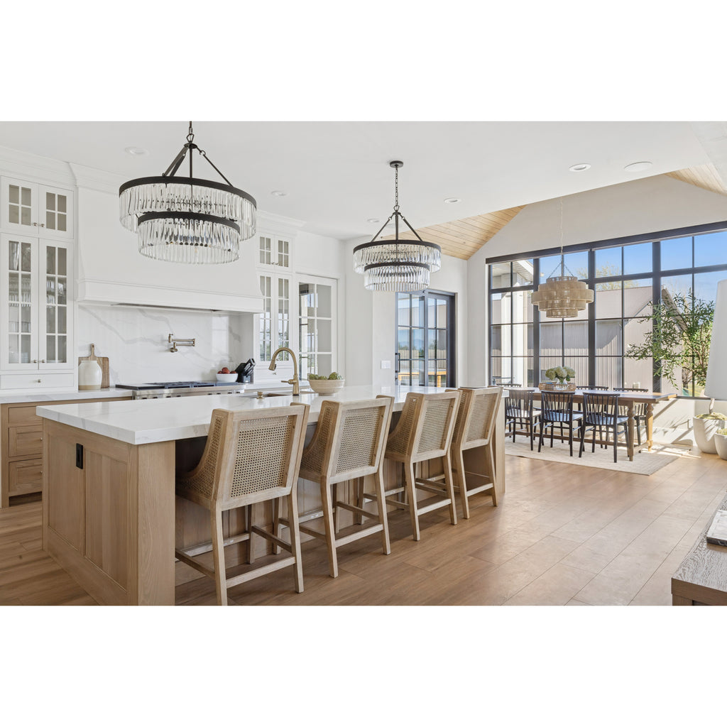 Crystorama Emory 32'' Chandelier in Black Forged - Lifestyle View