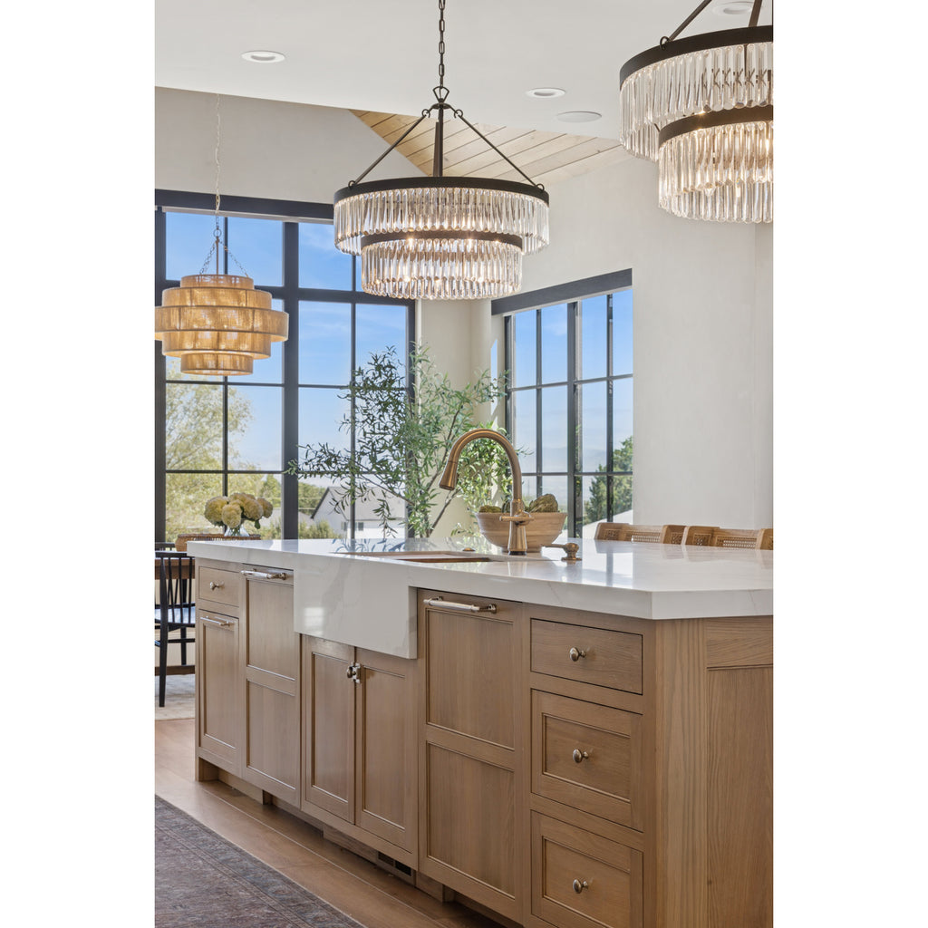 Crystorama Emory 32'' Chandelier in Black Forged - Lifestyle View