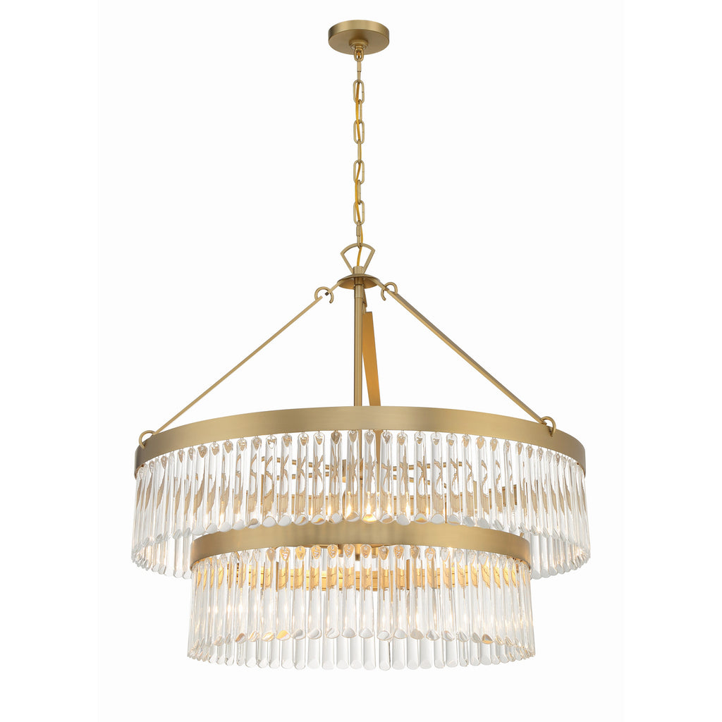Crystorama Emory 32'' Chandelier in Modern Gold - Front View