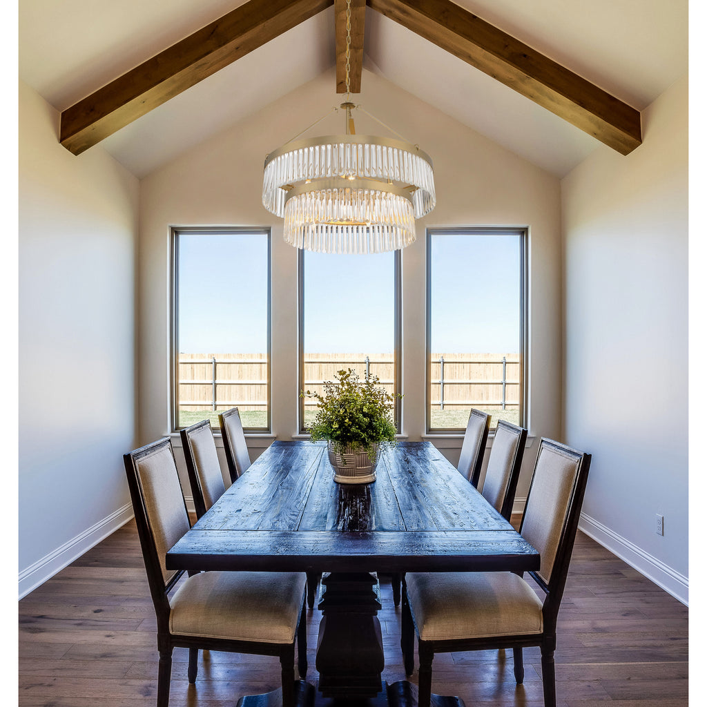 Crystorama Emory 32'' Chandelier in Modern Gold - Lifestyle View