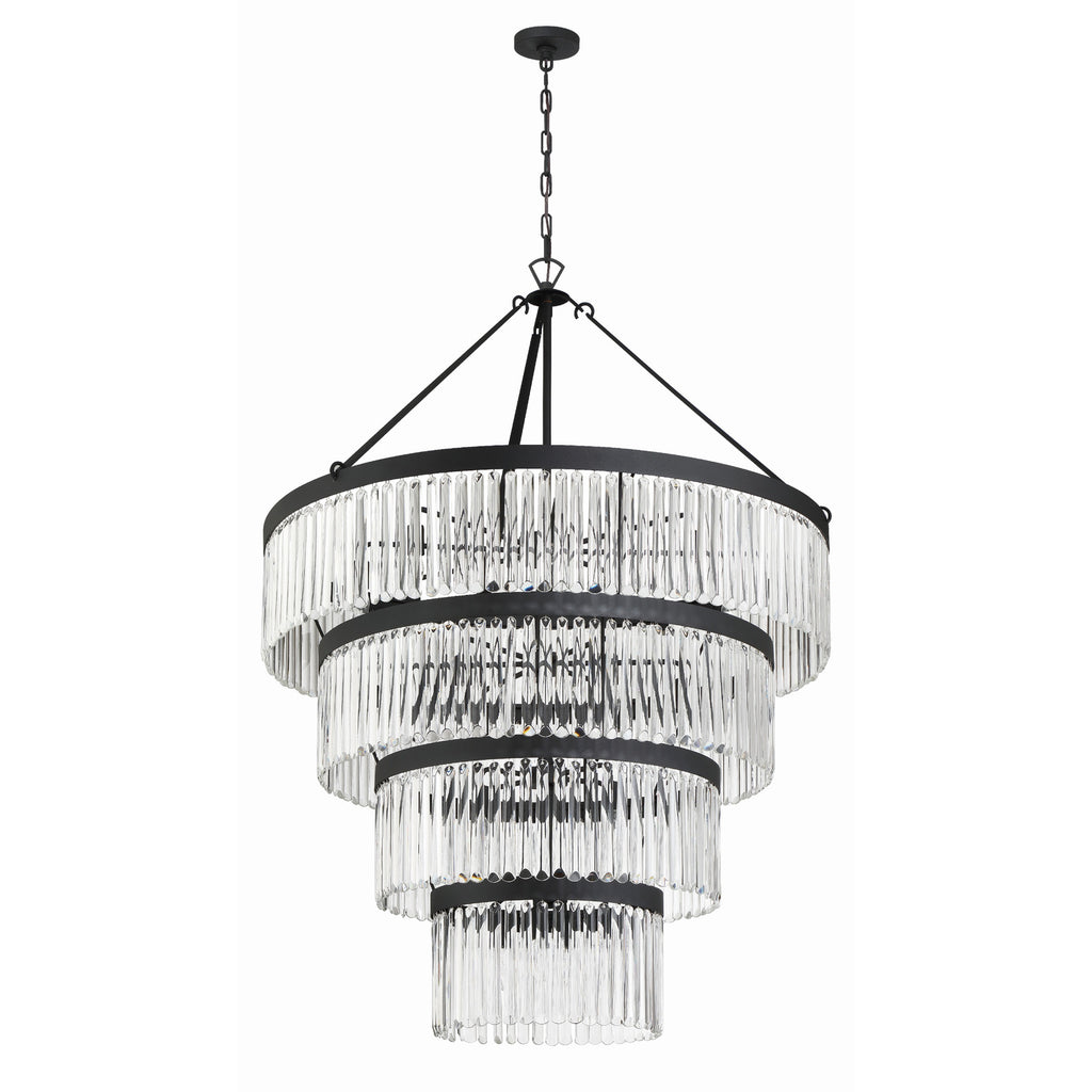 Crystorama Emory 40'' Chandelier in Black Forged - Additional View