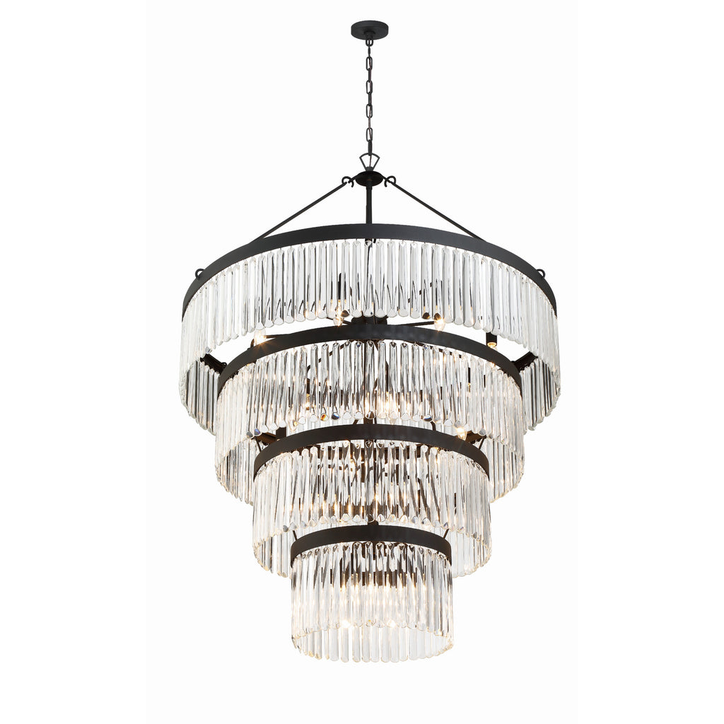 Crystorama Emory 40'' Chandelier in Black Forged - Additional View
