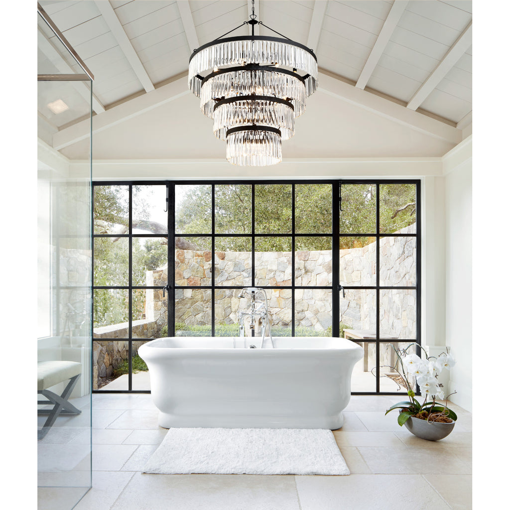Crystorama Emory 40'' Chandelier in Black Forged - Lifestyle View
