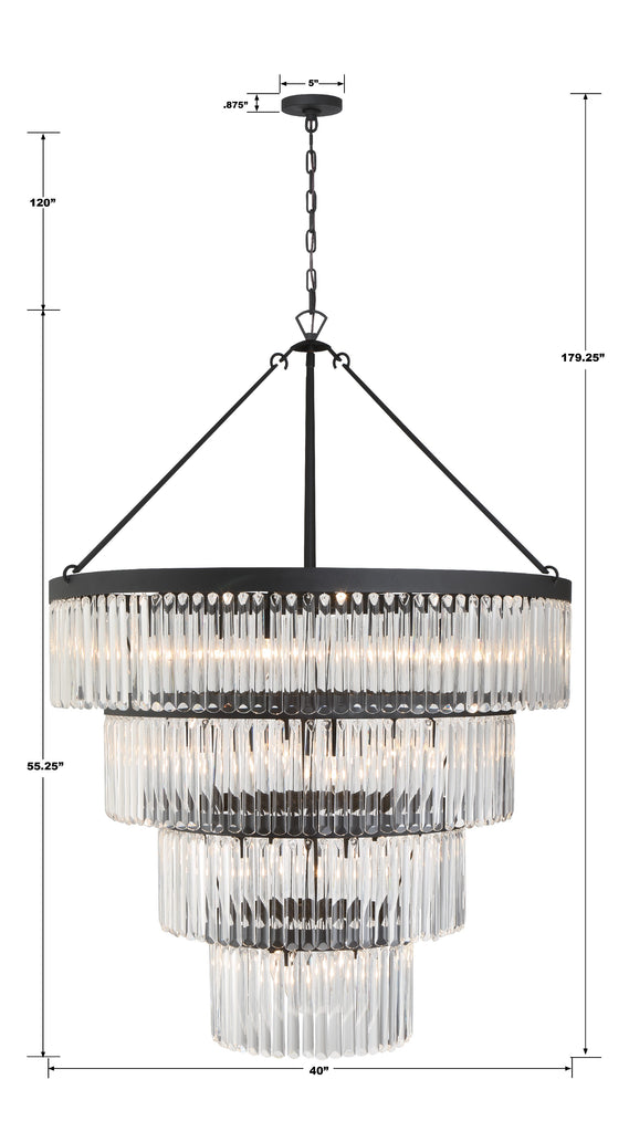 EMO-5409-BF Emory 22 Light Chandelier | Dimensions Image