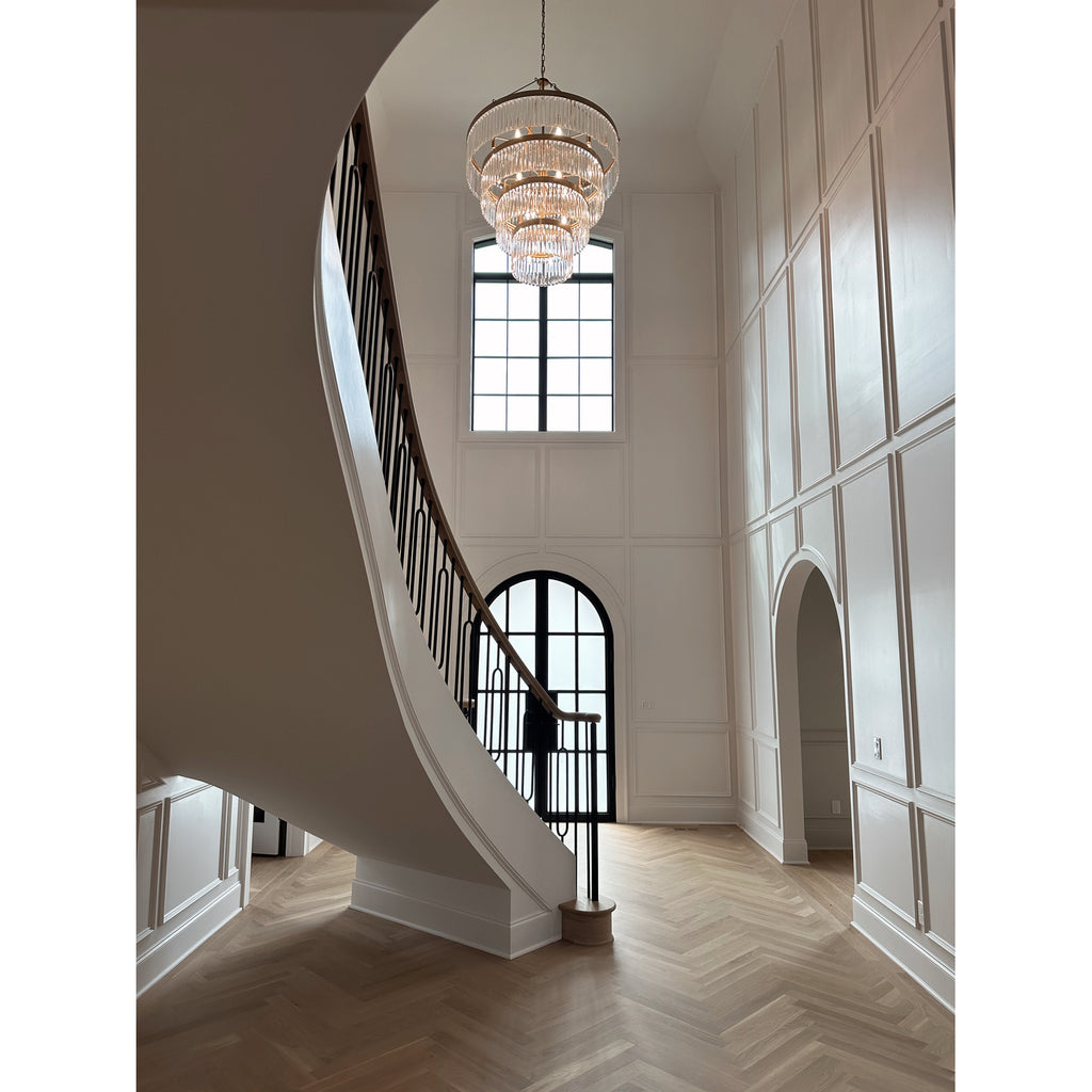 Crystorama Emory 40'' Chandelier in Modern Gold - Lifestyle View
